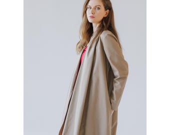 Long Black Maxi Minimalist Jacket, Ankle Length Cotton Coat, Long