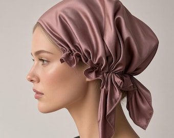 Silk sleep bonnet  Grade 6A, Pure Mulberry silk hair cap, Adjustable Sleeping Hair Cap, Damage Free Haircare, Frizz Free Silk Gift For Woman