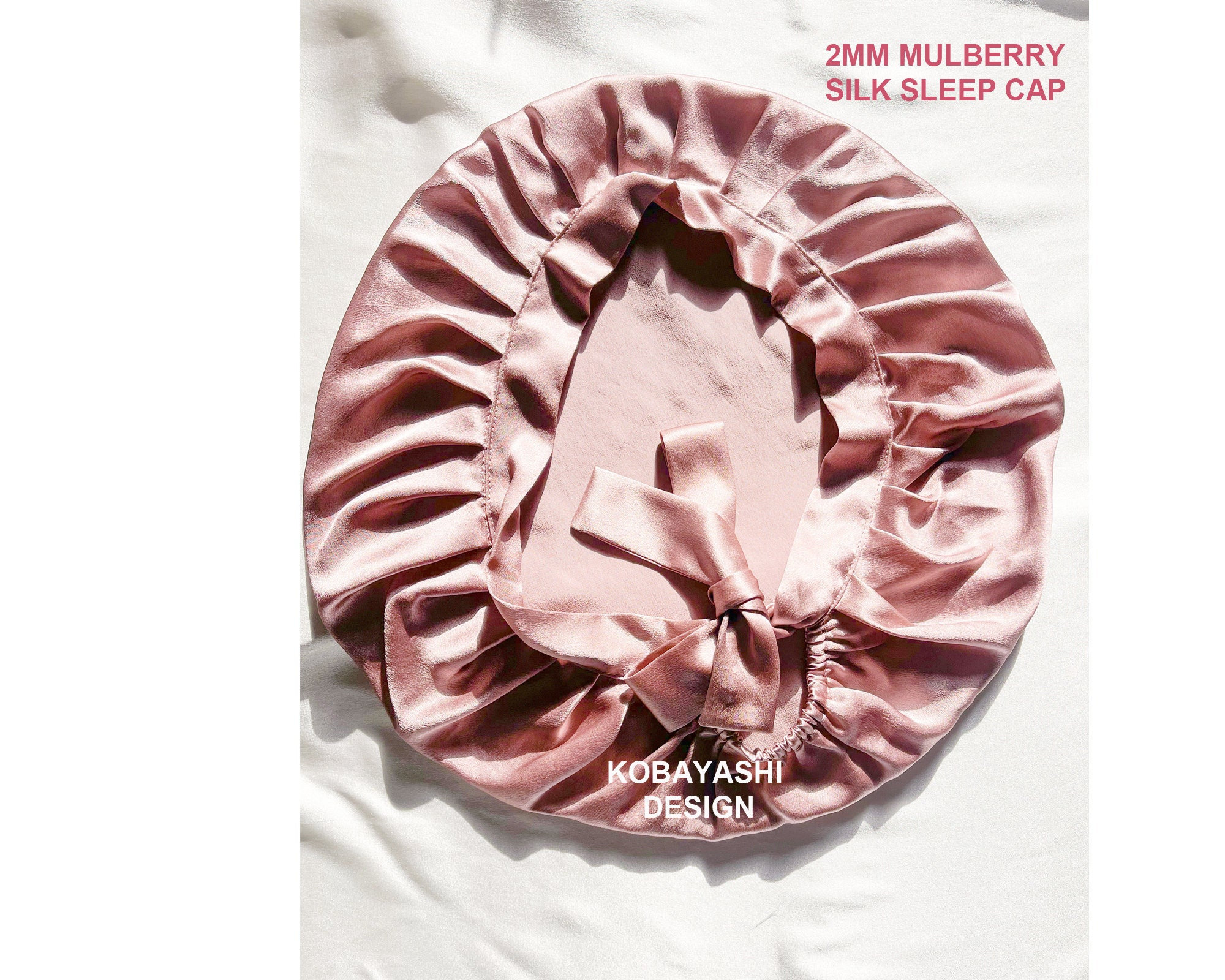 Mulberry Silk Sleep Bonnet, Pure Silk Hair Cap With  display picture 3