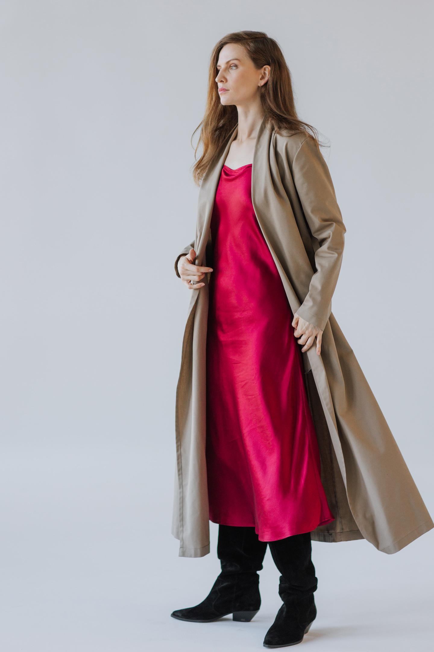 Long Spring Jacket, Black Minimalist Coat, Shawl Collar Long Spring Jacket, Black Minimalist Coat, Shawl Collar