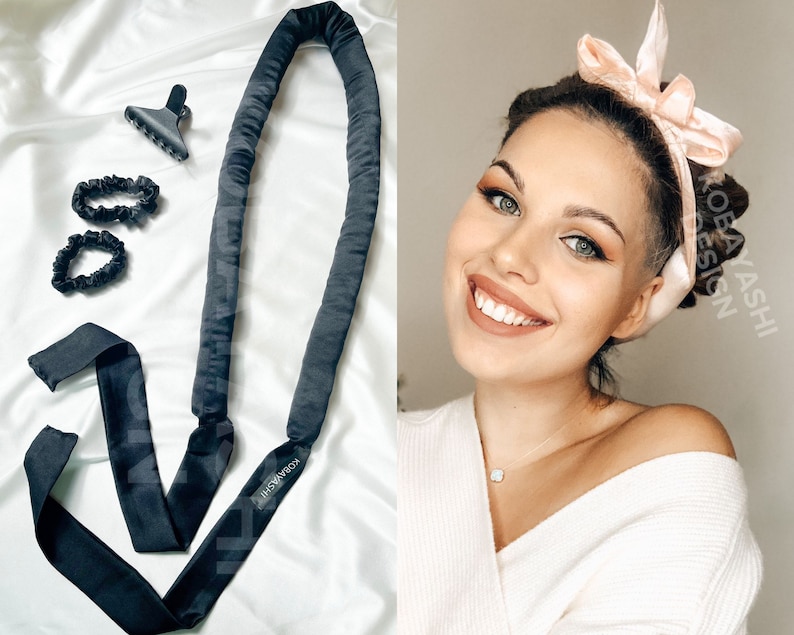 100 Mulberry Silk Heatless Curl Ribbon Robe Curler Long Soft Etsy