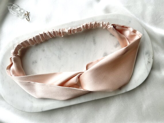 Silk Twist Knot Headband,100% Mulberry Silk Headbands,double  display picture 1