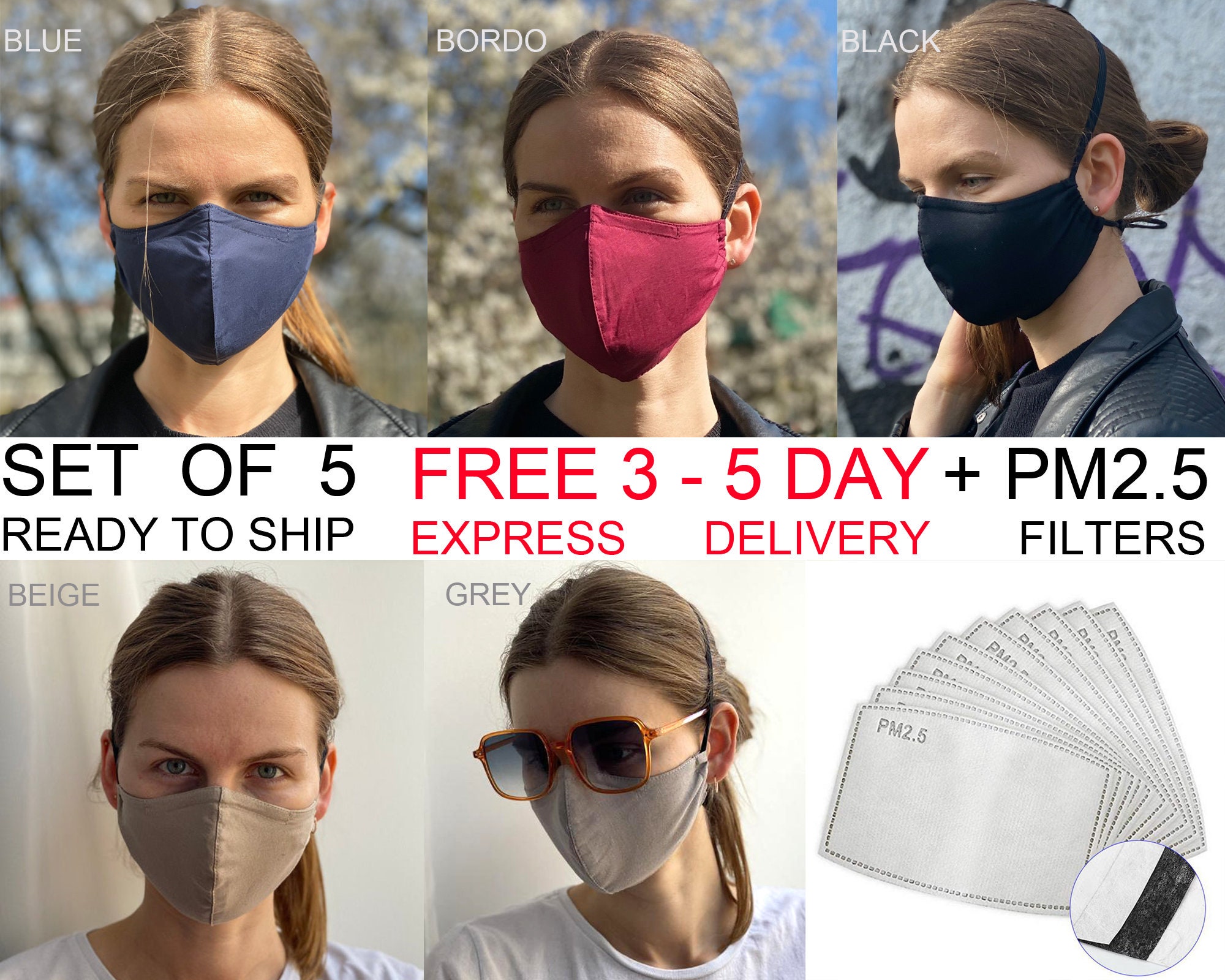 4 PACK Face Mask Over the Head Face Mask Anti Fog Mask for Etsy