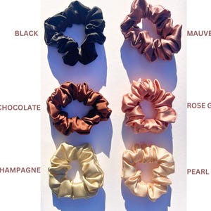 Pure 100% Maulbeerseide Scrunchies, Liebling aus Naturseide, echte Seide 22 mm elastisches Haargummi, dünnes Scrunchie-Bundle, Weihnachtsgeschenk für sie