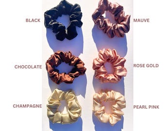 Elastici per capelli in pura seta di gelso al 100%, tesoro di seta naturale, elastico per capelli in vera seta da 22 mm, sottile scrunchie, regalo di Natale per lei