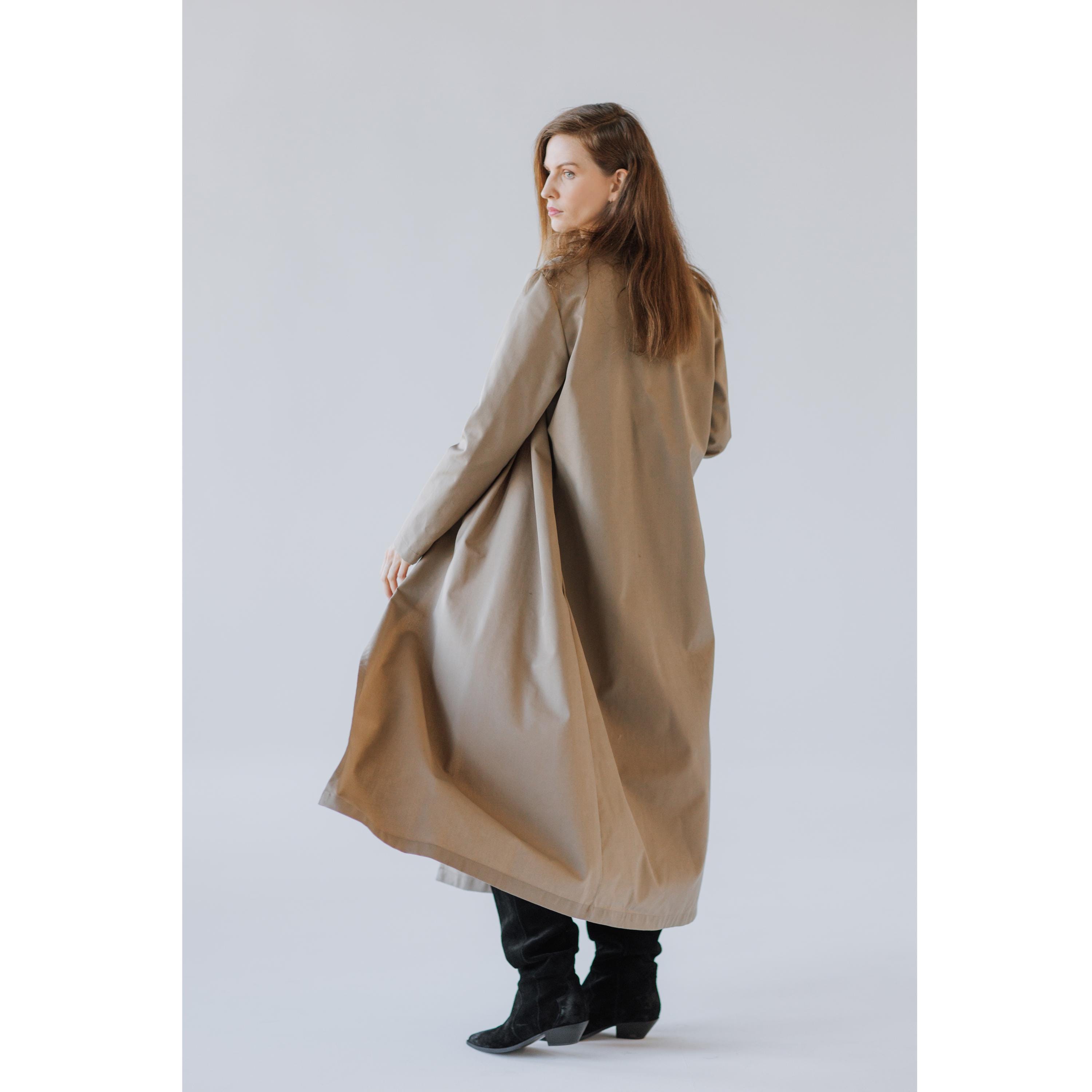 Long Spring Jacket, Black Minimalist Coat, Shawl Collar Long Spring Jacket, Black Minimalist Coat, Shawl Collar