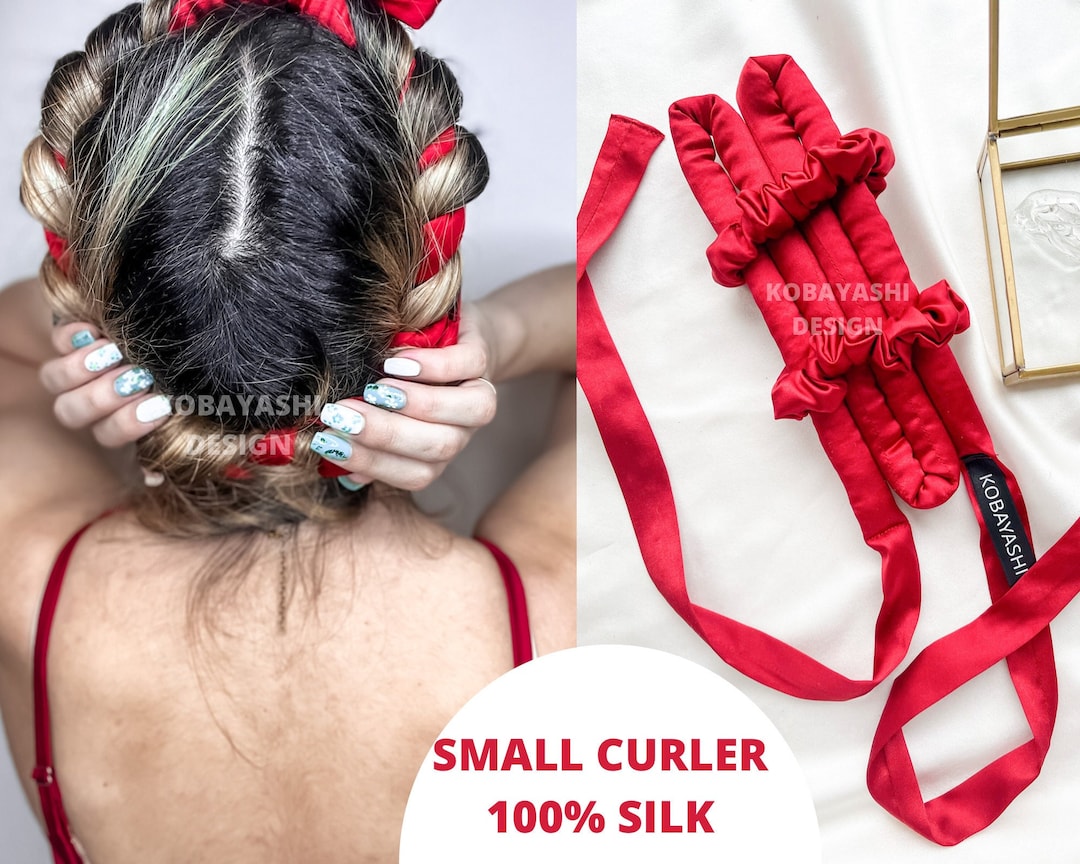 Silk Heatless Curler, Small Overnight Hair Curls Soft Curling