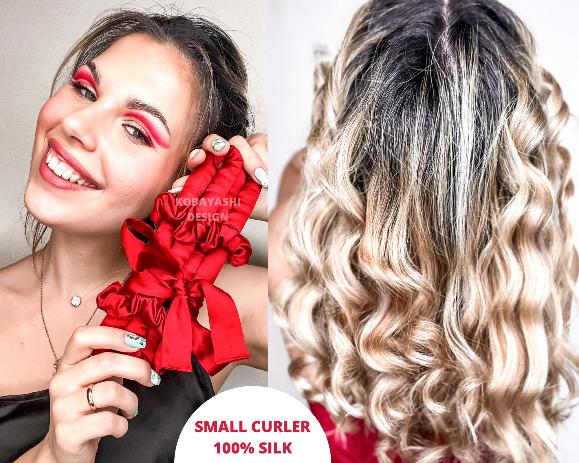 SMALL Curl Silk Heatless Curls Hair Curling Ribbon SET no - Etsy SMALL Curl Silk Heatless Curls Hair Curling Ribbon SET no - Etsy