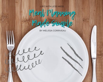 Meal Planning Ebook & Planner - A Simple Guide to Monthly Meal Planning - Planning Pages, Menu Board - Digital Download - Printable