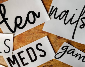 4 Inch Custom Vinyl Label for home, pantry, garage, kitchen, bathroom