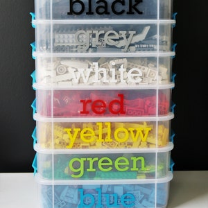 Colorful/Black Labels (12+) for sorting Lego Labels (12)  - customizable