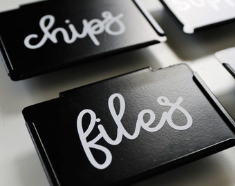 Vinyl Label for The Container Store Bin Clip Labels, custom