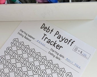 Debt Payoff Tracking Sheet - Payoff Coloring Page - Debt Coloring Sheet - Debt Tracker - Digital Download