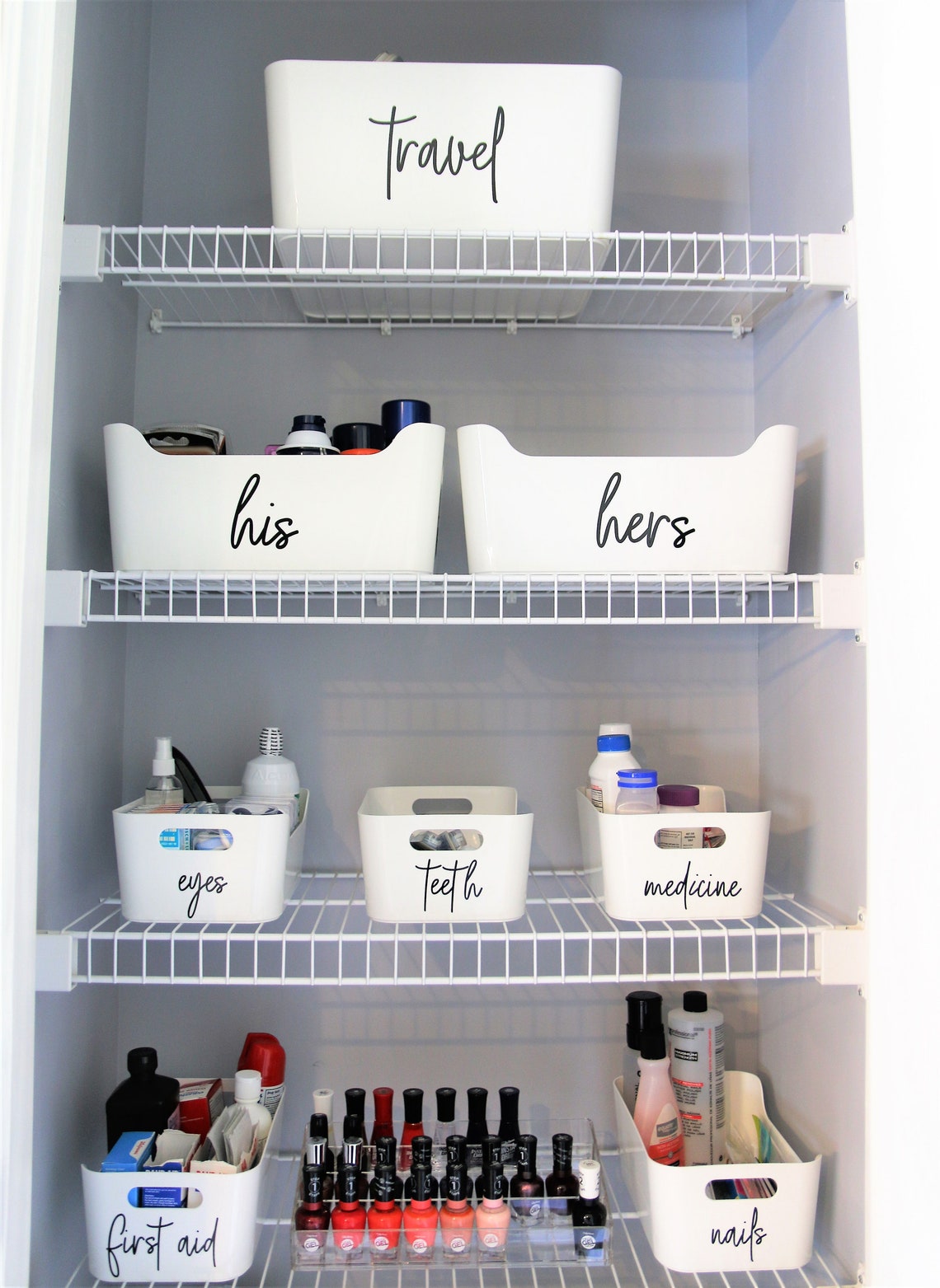 Bathroom Labels for Home Organization set of 10 Etsy