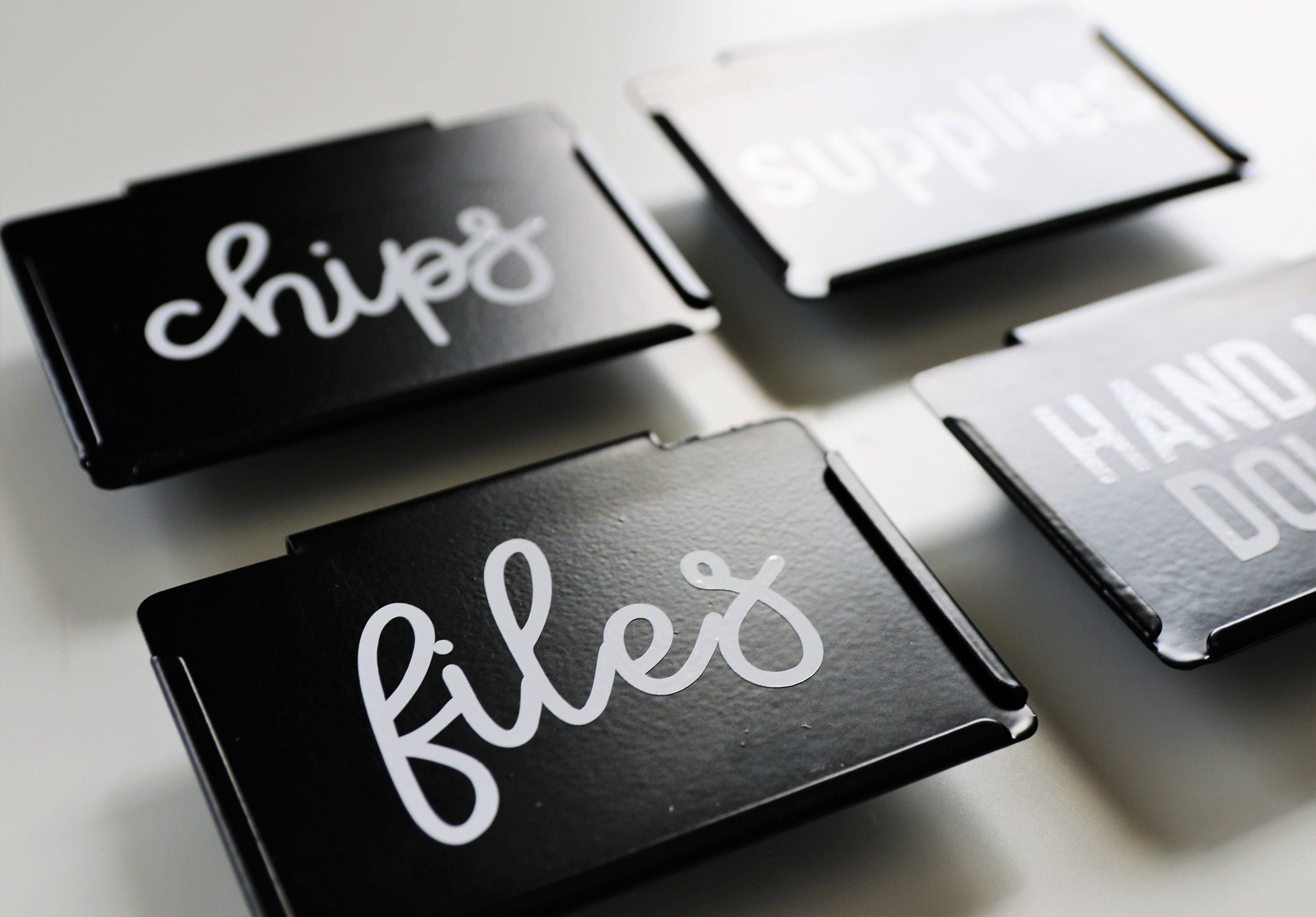Vinyl Label for The Container Store Bin Clip Labels, custom