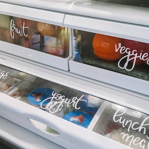Refrigerator Label - SINGLE, custom vinyl fridge decals