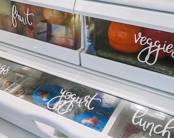 Refrigerator Label - SINGLE, custom vinyl fridge decals