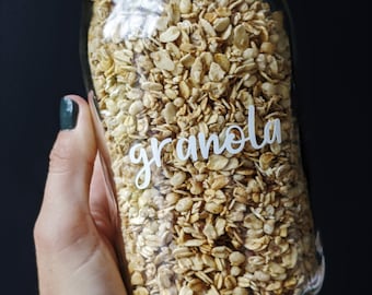 Custom Pantry Labels, Handwritten Cursive Style, 3" Vinyl Decal