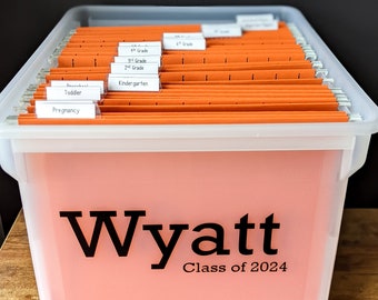 Personalized School Keepsake Box Kit – DIY Vinyl Labels