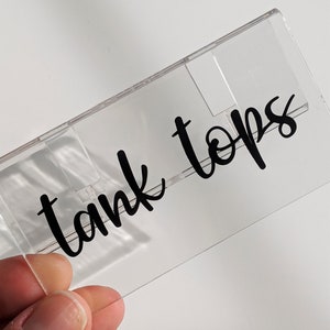 Vinyl Label for The Home Edit  & iDesign Bin Clips -- The Container Store Bin Clip Labels, custom