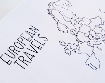 Europe Travels Bullet Journal Sticker - European Map Sticker - Europe Coloring Map