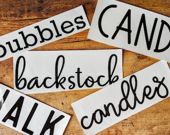 6 Inch Custom Vinyl Label for home, pantry, garage, kitchen, bathroom