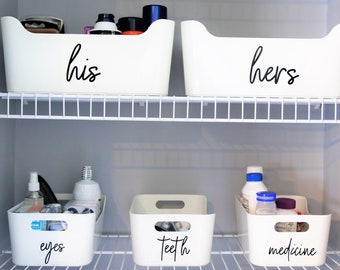 Bathroom Labels for Home Organization (set of 10)