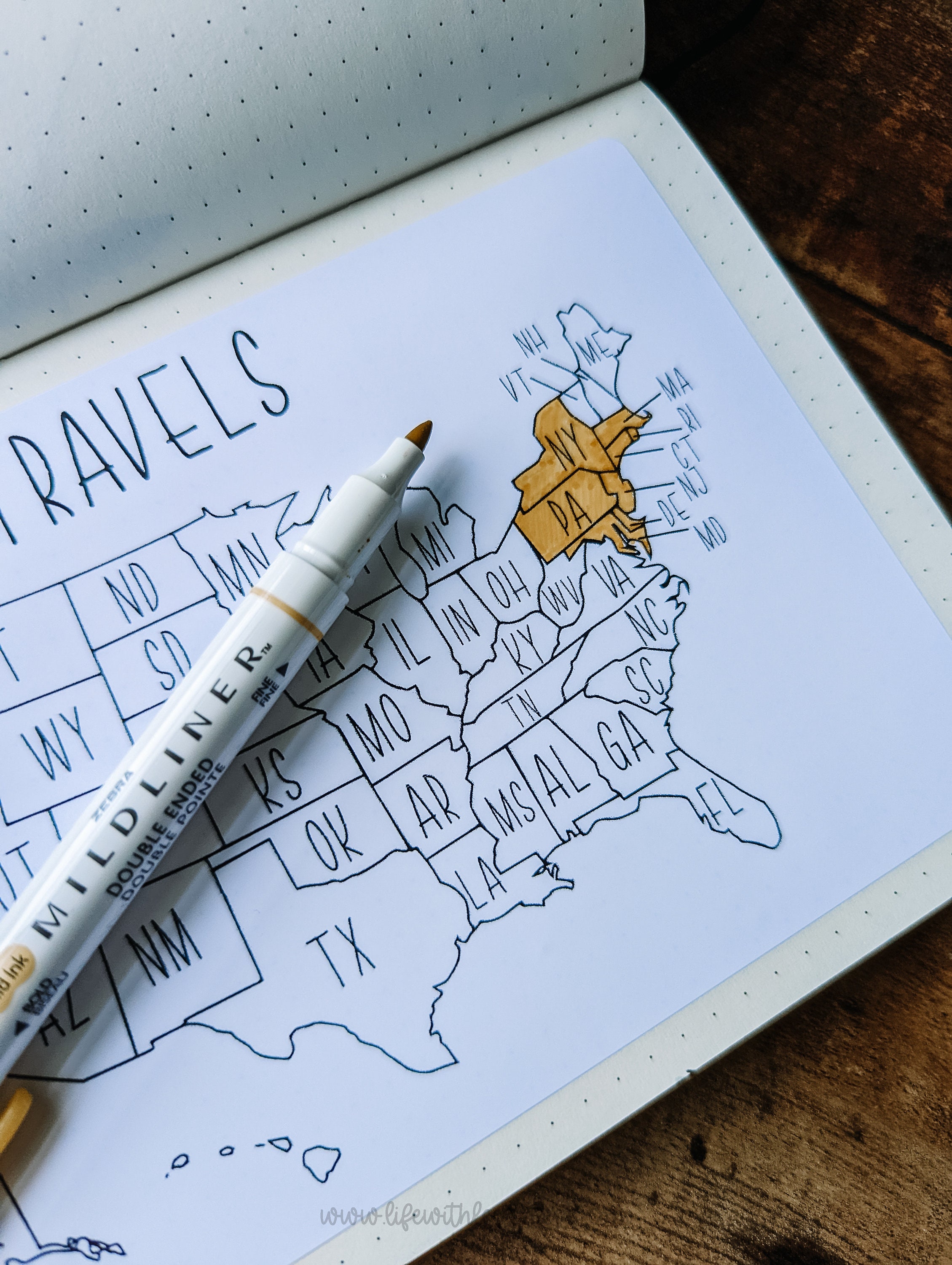 Journal Sticker Map US Travels Bullet Journal Sticker - United States Map Sticker - - Etsy