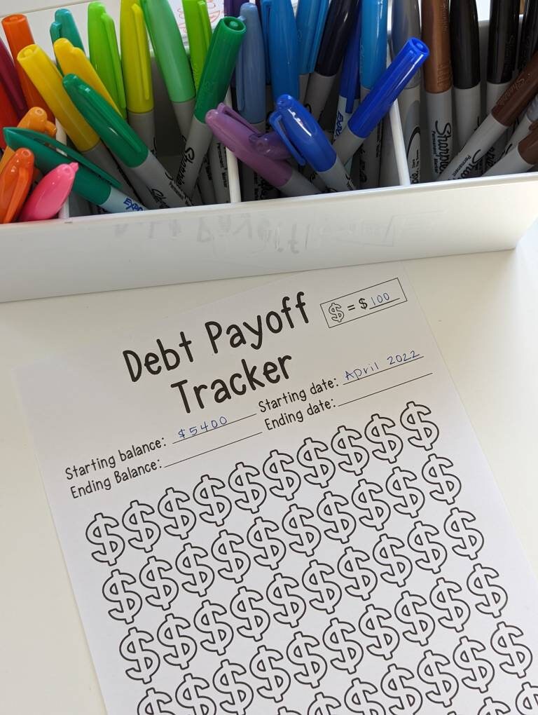 Debt Payoff Coloring Tracker – Printable Financial Goal Sheet (digital ...
