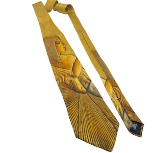 Vintage Egyptian Theme Novelty Tie 1980s 1990s Tomb of Maya Tomb Relief Drawing Gift For Him Museum Curator Professor by National Geographic