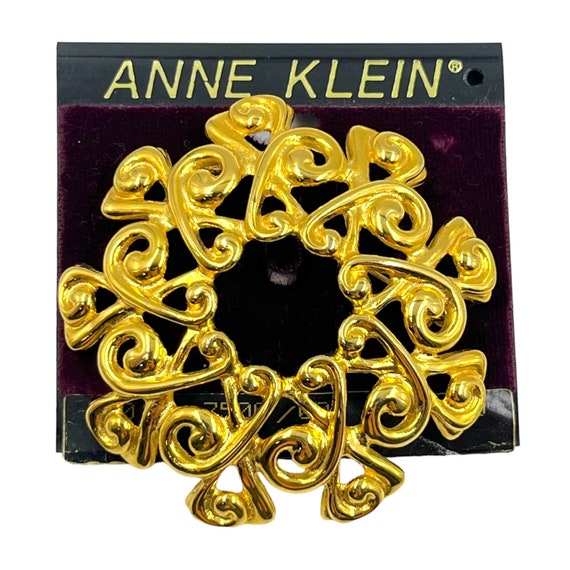 Vintage Anne Klein Spiral Brooch Pin 1980s 1990s … - image 1