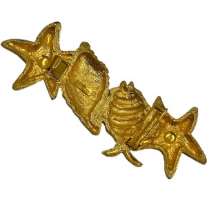 Vintage Dotty Smith Nautical Belt Buckle 1980s 1990s Gold Tone Chunky ...