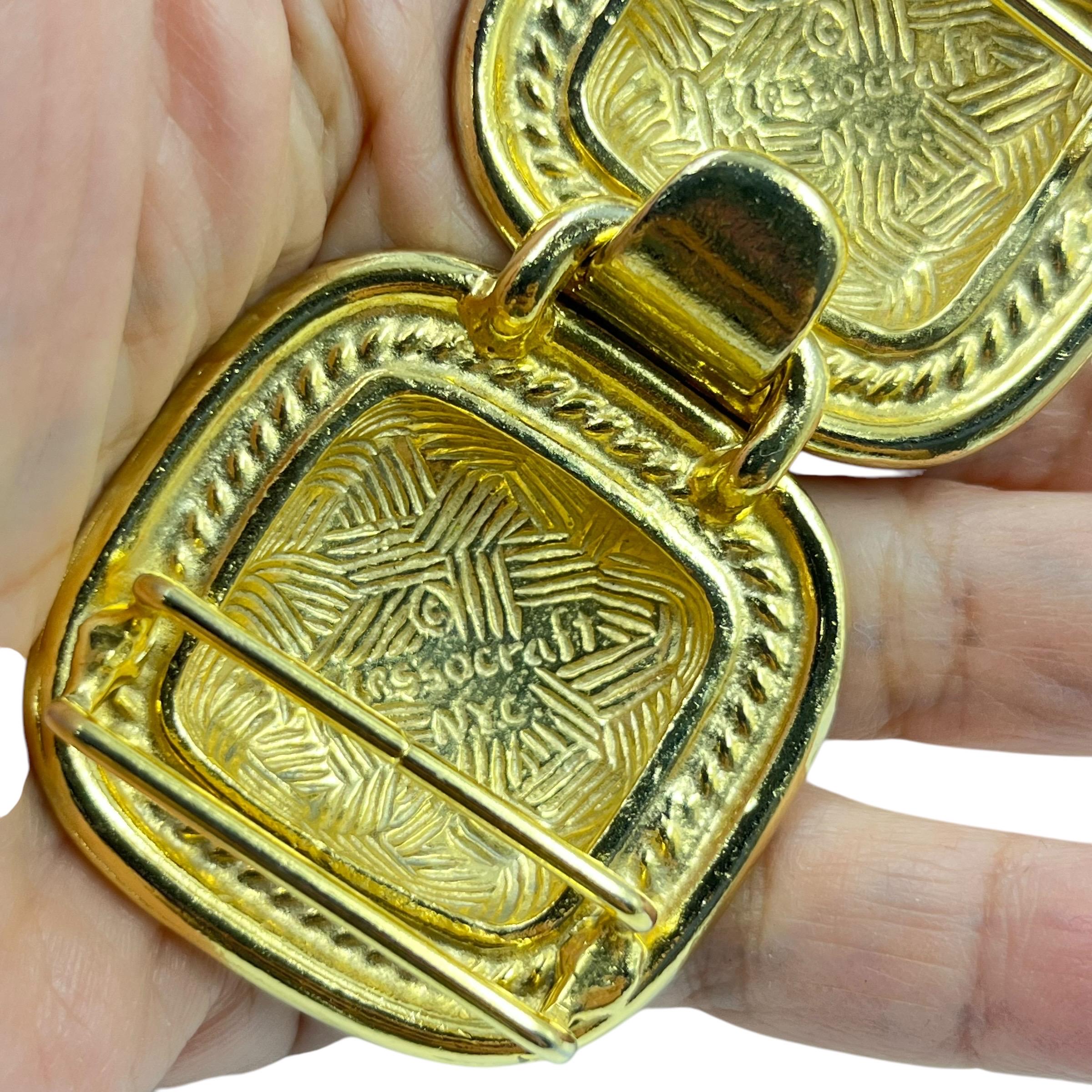 Vintage Accessocraft NYC Gold Belt Buckle: Chunky Runway  display picture 1