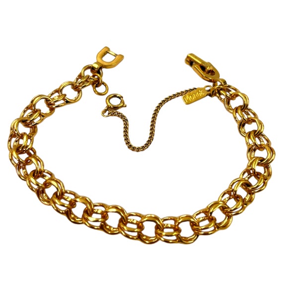 Vintage Monet Gold Chain Bracelet 1980s 1990s Pol… - image 1