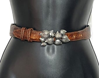 Vintage Brighton Western Belt 1990s Black Bradied Leather  display picture 1
