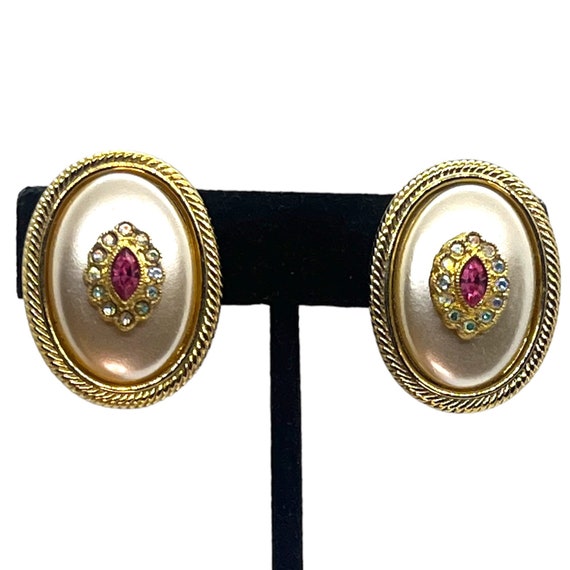 SPLENDID Vintage Pearl Dome Earrings 1980s 1990s … - image 1