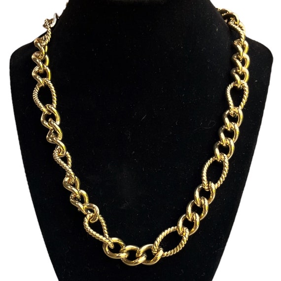 Vintage Trifari Gold Chain Necklace 1980s 1990s C… - image 1