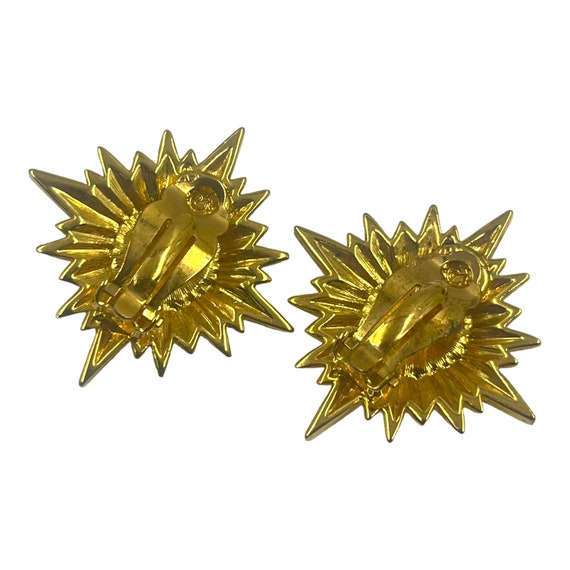 Vintage Swarovski Crystal Sun Earrings 1980s 1990… - image 2