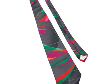Vintage Abstract Silk Tie: 80s-90s Art to Wear Necktie