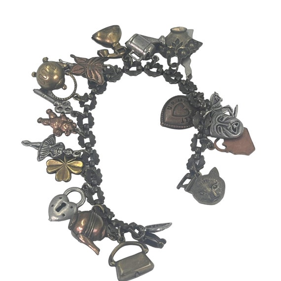 Vintage Antique Style Charm Bracelet 1980s 1990s … - image 5