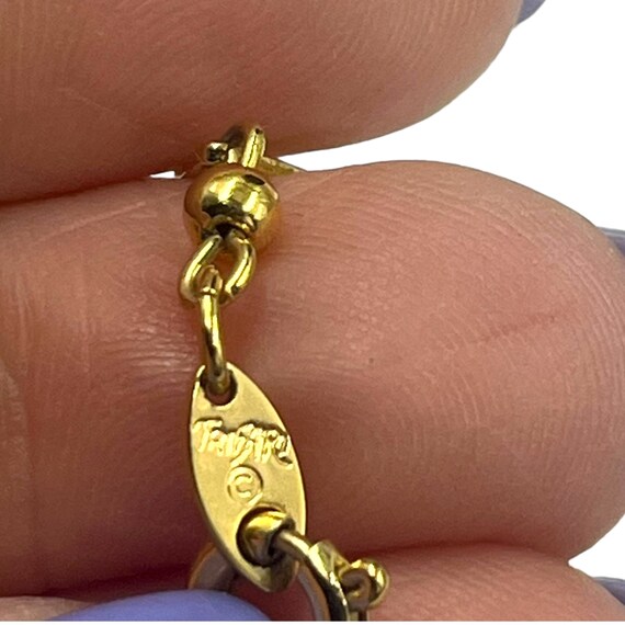 Vintage Trifari Gold Filigree Necklace Delicate C… - image 5