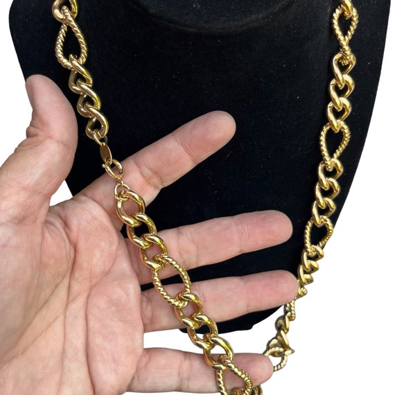 Vintage Trifari Gold Chain Necklace 1980s 1990s C… - image 2