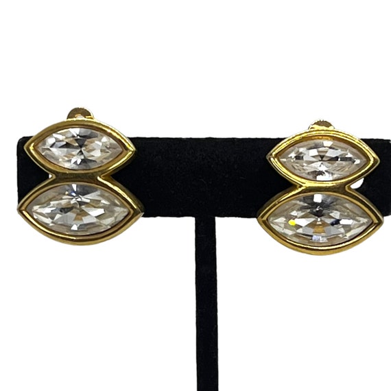 Vintage Swarovski Brand Crystal Earrings 1980s 19… - image 1