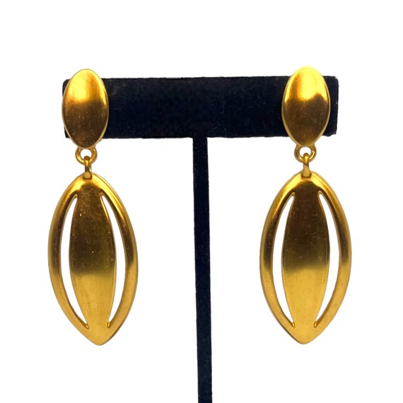 Vintage Anne Klein Drop Earrings 1980s 1990s Chun… - image 1