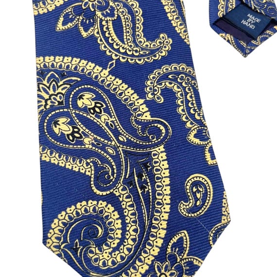 Ralph Lauren ネクタイ ペイズリー シルク100%ビンテージ 日本製 ヴィンテージ ラルフローレン シルクネクタイ：ネイビーブルー