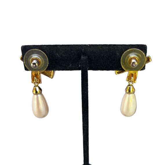 Vintage Napier Pearl Necklace Set Choker Earrings… - image 4