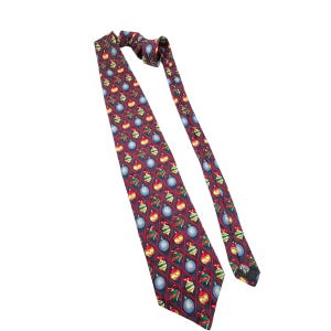 Vintage Christmas Ornament Holiday Tie 1980s 1990s Colorful Festive Party Statement Gift for Him Holliday Traditions by Hallmark