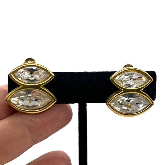 Vintage Swarovski Brand Crystal Earrings 1980s 19… - image 2