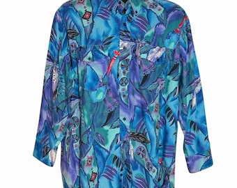 Chemise Vintage Express Rider Snap – Homme Taille L – Bloc Rouge & Noir – Style Cowboy Rodéo