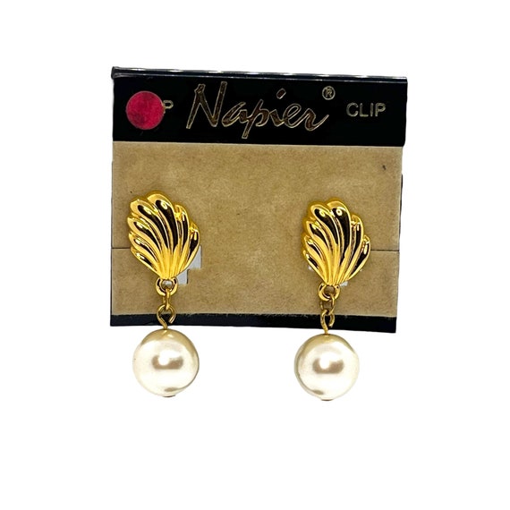 BEAUTIFUL Vintage Napier Shell Earrings 1980s 199… - image 5